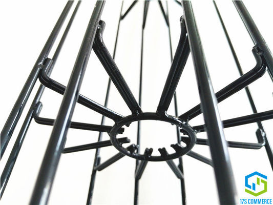 Double cage de Chambre de sac d'acier au carbone de cage d'araignée de la cage 120mm de pli de revêtement de silicium de cage de filtre d'étoile d'araignée de fil