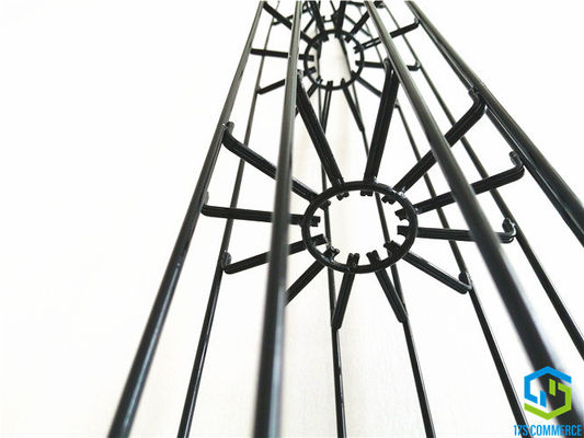 La double araignée de la cage 110mm de pli de revêtement de silicium de cage d'étoile d'araignée de fil mettent en cage la cage de collecteur de poussière d'acier doux