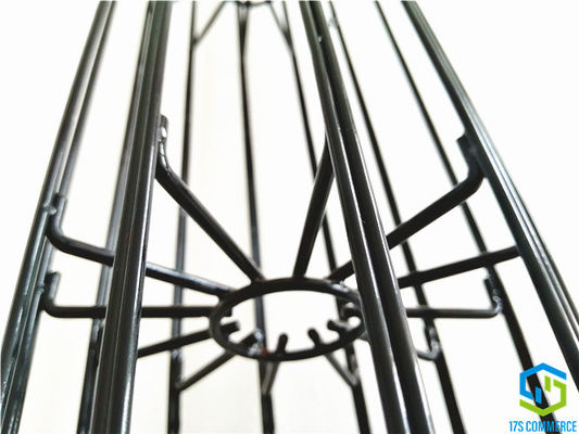 Cage verticale de maison de sac d'acier doux de cage d'araignée de la cage 138mm de pli de revêtement de silicium de cage de filtre d'étoile de fil de soudure